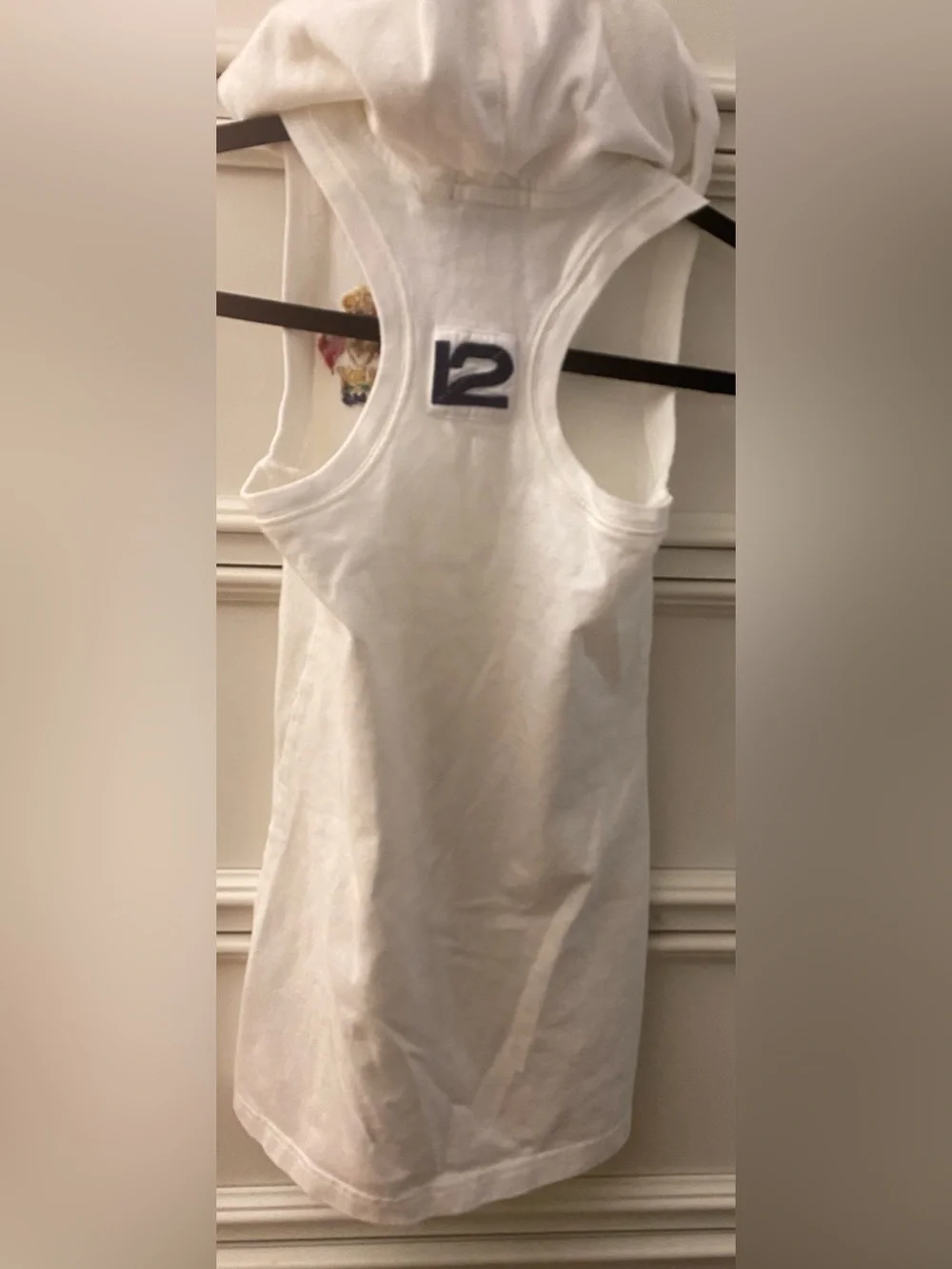 Ralph Lauren Girls White Sleeveless Hooded Nautical Crest Polo Dress 6X